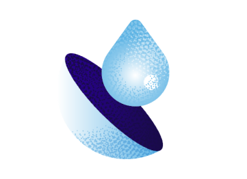 Icon of a droplet going into a contact lens