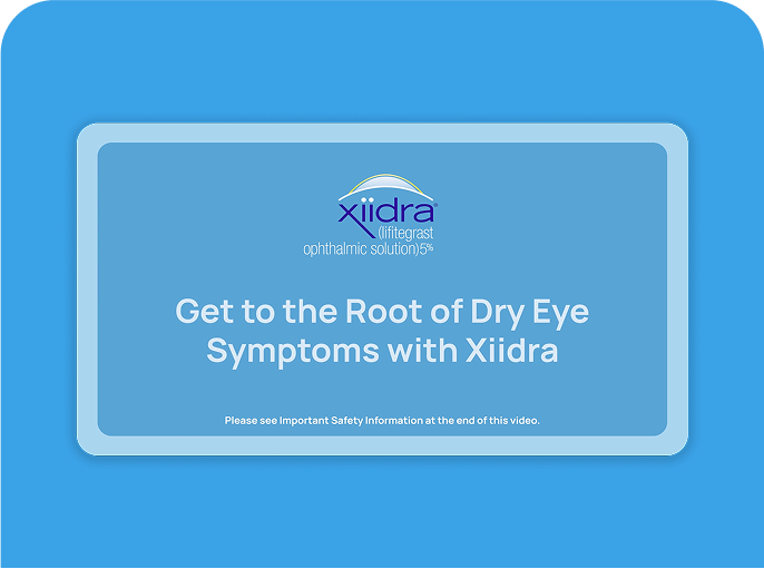 Image of a piece of paper with the text How to use Xiidra on it with various images depicting the process with small text under each image